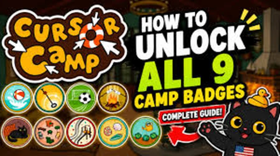 Cursor Camp badge guide reference image showing all 9 camp badges